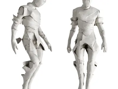 Paper man sculpture 3D model