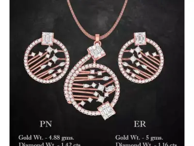 Pendant Earrings combo - 1103 3D print model