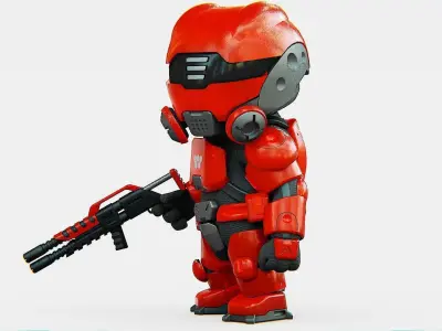 TOON TROOPER MORGAN  Rigged for Unreal Engine - Unity - MIXAMO  3D model