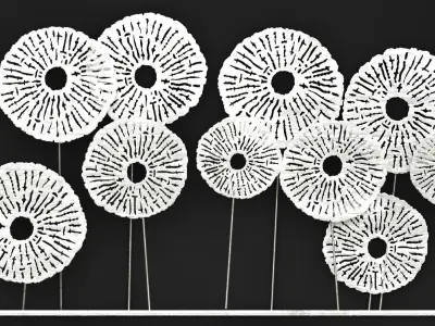 Silver Wall art Sculpture 3D model