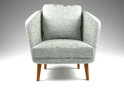 Armchair mid century modern chair Low-poly 3D model