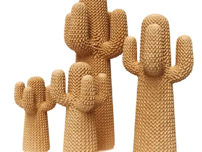 Cactuses decoration art Low-poly 3D model