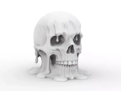 Melting Skull 3D Printable 3D print model