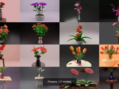 Flowers 3D Model Collection