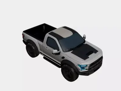 Low Stance Urban Performance Pickup Truck Custom Build 02 3D model