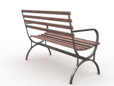 Park Bench Low-poly 3D model