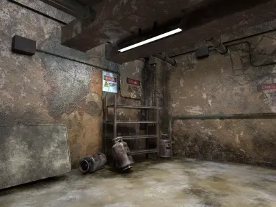 The old  Horror Room  9 Low-poly 3D model