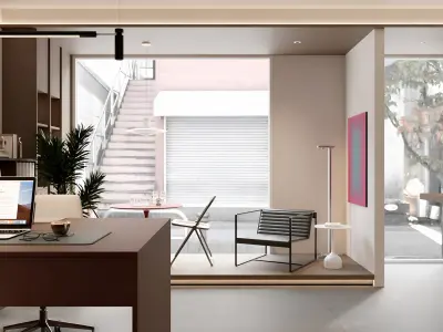 Modern minimalist studio design studio decoration  3D model