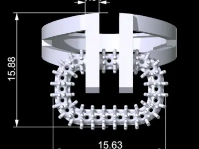  Lux and Simple Jewel Ring 3D print model