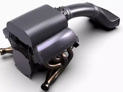 Prostock NHRA Drag Race V8 Engine Low-poly 3D model