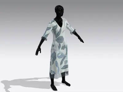 Female Cloth Dress Low-poly 3D model