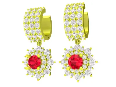7778 luxury vietnamese fashion diamond women earrings 3D print model