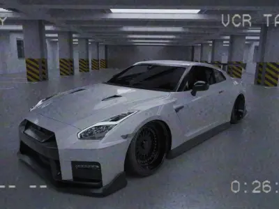Hybrid White Parking Lot 3D Blend File  3D model