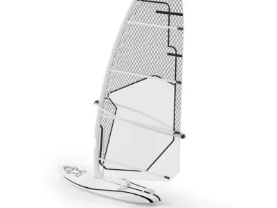 White And Black Wind Surf Board 3D model