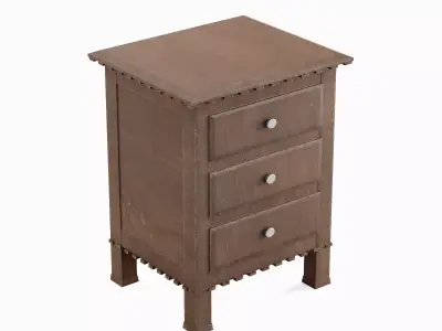 Old Wooden Dresser 01 Low-poly 3D model