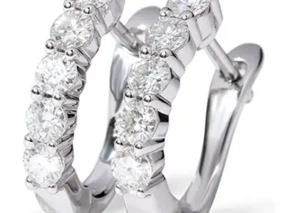 Women Diamond Earrings 3D print model 16