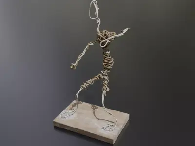 Sculpting Skeleton Low-poly 3D model