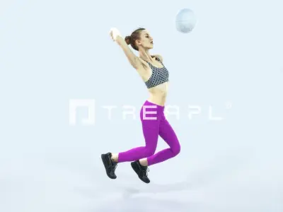 Beauty 17I Jumping Smashing Sports Volleyball Woman Low-poly 3D model