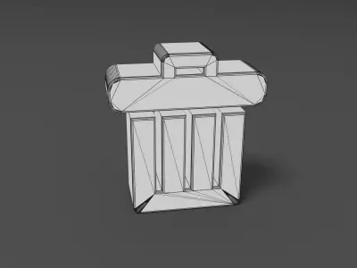 Trash can Low-poly 3D model