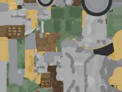 Steam car  Low-poly 3D model