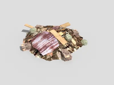 4 debris piles pack 1 Free low-poly 3D model