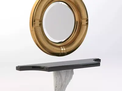 Detail Luxury Vanity And Mirror 3D model