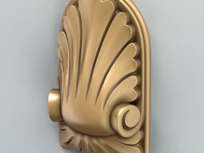 Carved decor vertical 001 3D model