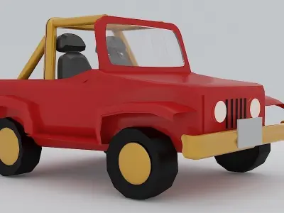 Cartoon Car  Low-poly 3D model