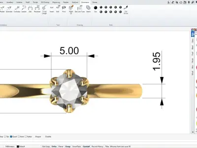 Solitaire Ring  3D print model shop