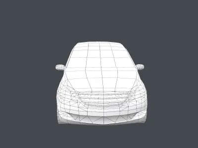 Blue Car Low Poly Low-poly 3D model