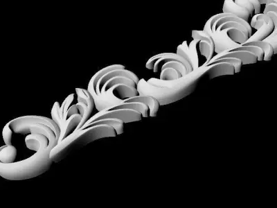 Central decor ornament for furniture 3D model 890