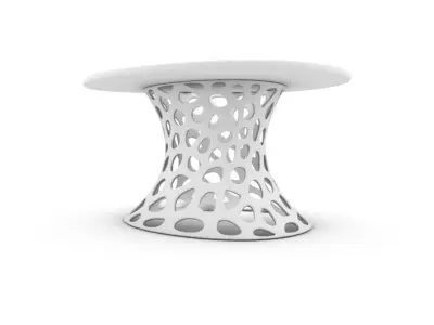 Metal and Glass Coffee table Voronoi Free 3D model
