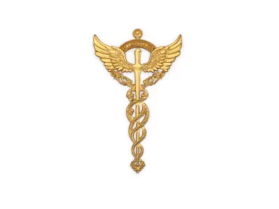 Relief Caduceus carved 02 3D model