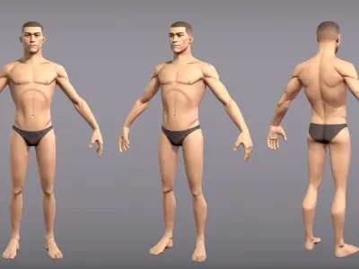 Game ready male character Titus Low-poly 3D model