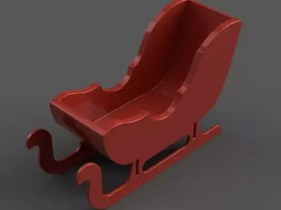 Santa Sleigh Christmas Decorations  candy dish - candle holder 1 3D print model