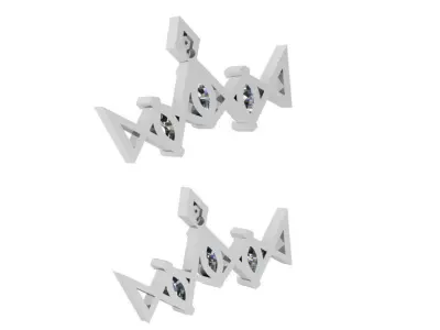 Zigzag Marquise Earring 2584 3D print model
