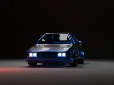 car blue  Low-poly 3D model