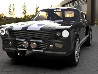 SHELBY GT500CR - Classic American Muscle Car 3D Model 3D model