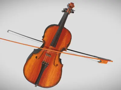 Violin PBR cello Low-poly 3D model
