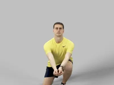 Romance Sportswear Casual Man playing volleyball digging Low-poly 3D model