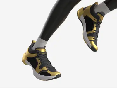 Male Mannequin in Basketball Uniform in Action 02 3D model