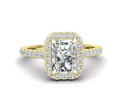 Engagement ring Mia radiant 3D print model