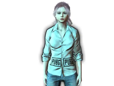 Cute PUBG M Girl Realistic Character 3D model