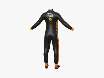 Racing Pilot Uniform A06 Black - Character Clothing Design Low-poly 3D model