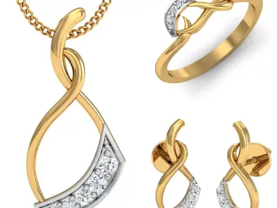Diamond Locket Set 3D print model 7