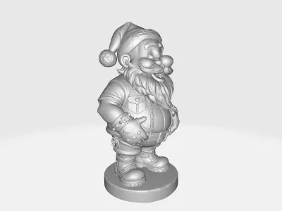 Biker Santa Claus Holiday Santa Figurine in Leather Jacket  3D print model