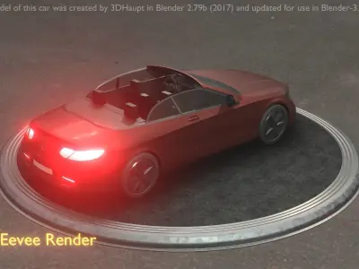 City Car 86 Top-Class Cabrio Open Type-A Brown Low-poly 3D model