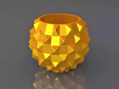 Triangulation Chubby Vase Geometric Shape 3D Print Model 3D print model