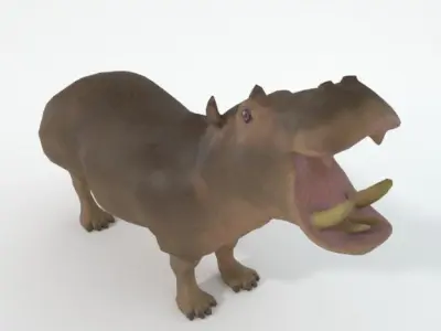 Hippopotamus Low-poly 3D model purchase