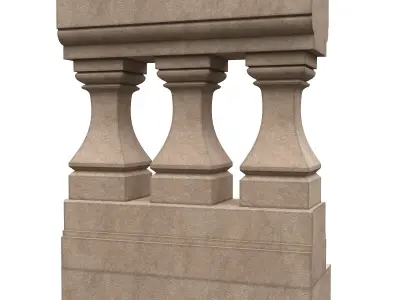 Stone balustrades 06-10 3D Model Collection